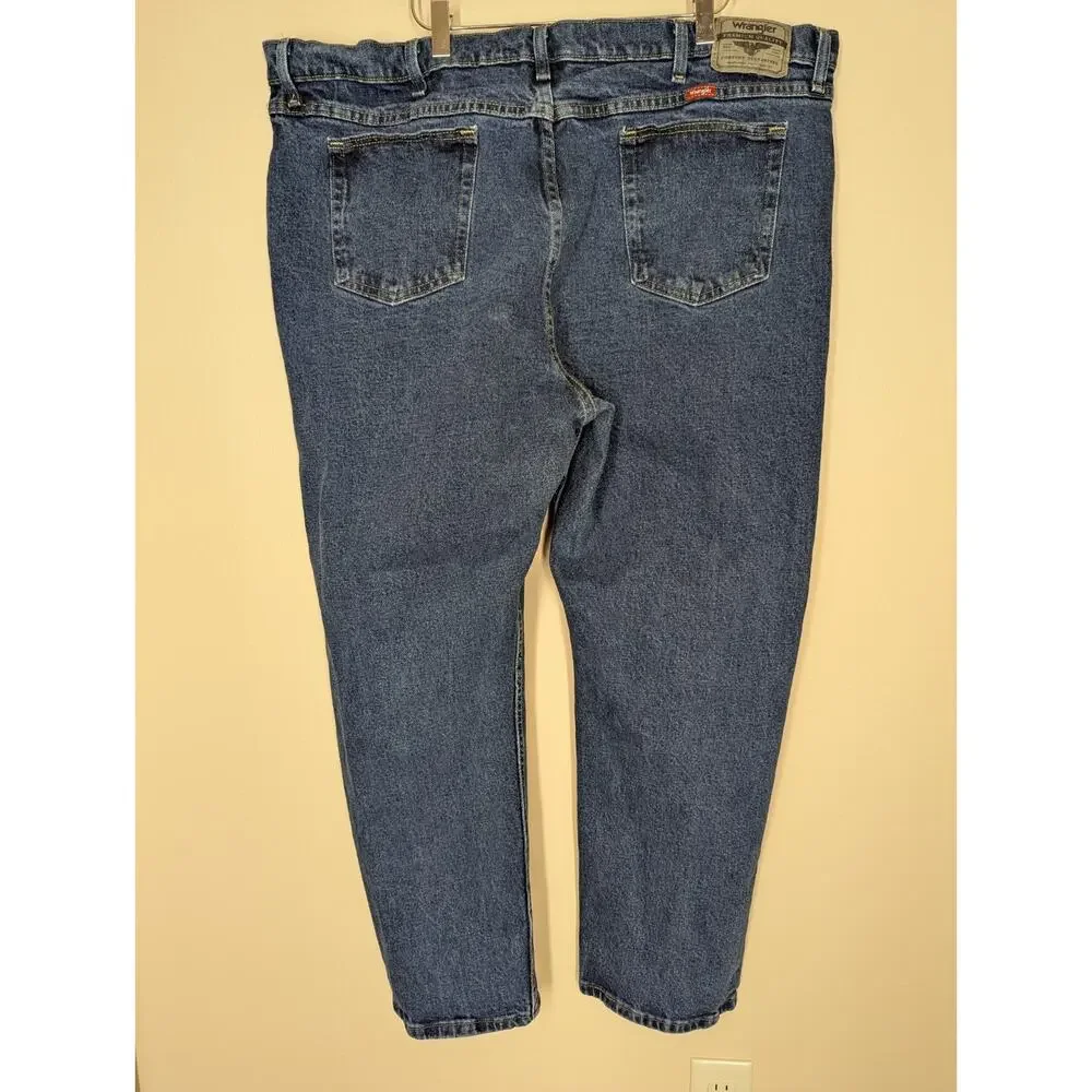Wrangler Mens Jeans Five Star Regular Fit Flex 44x30 Dark Wash Denim 1096FXVMF
